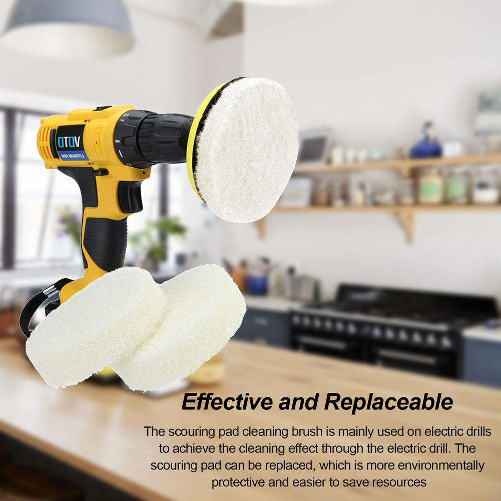 Replaceable Scouring Pad Cleaning Brush For Electric Drill Brush Cleaning Furniture, Kitchens, Sofas, Walls, Car Bodies