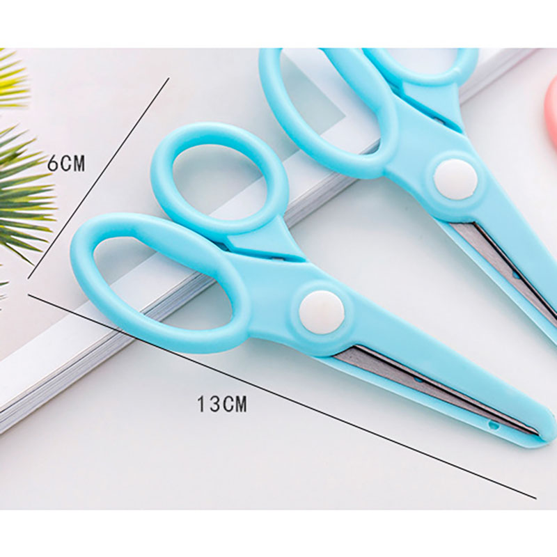 Cute Pink Blue Craft Scrapbooking Scissors Kawaii School Portable Paper Scissors For Home Decoration Kids Gift Korean Stationery