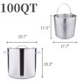 100Quart Stainless Steel Stock Pot with Basket