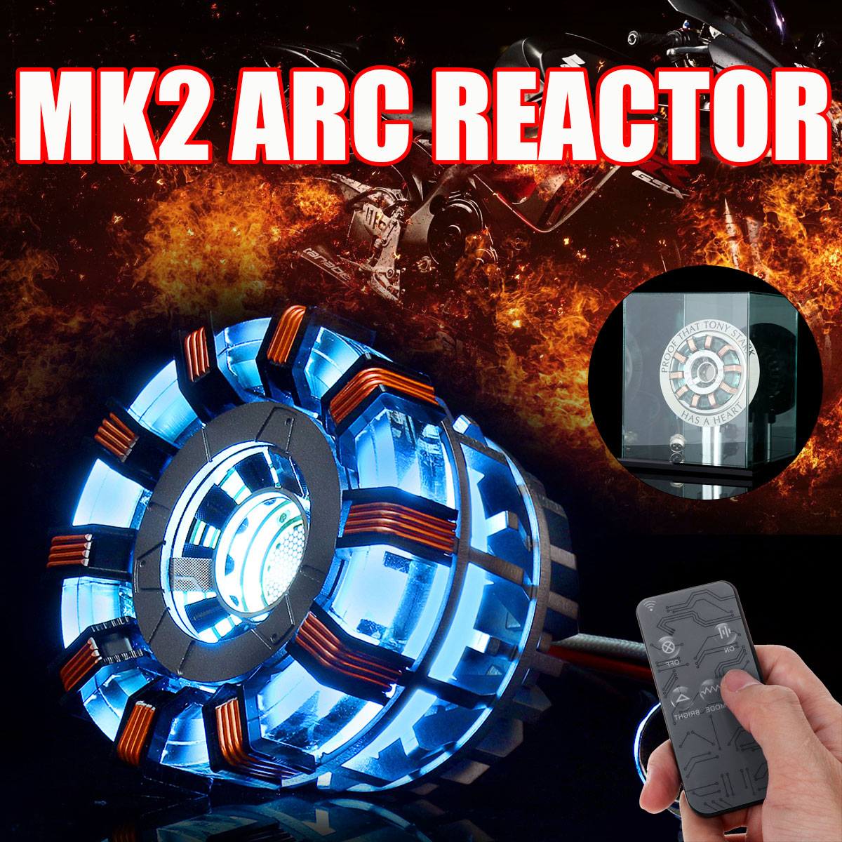 MK1/MK2 1:1 Scale Arc Reactor Need To Assemble Reactor USB LED Light Action Model Building Kits With Remote Control For Adult