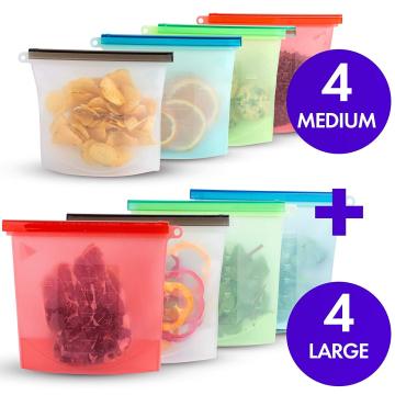 1000ml 1500ml Silicone Storage Bag Reusable Silicone Food Storage Bags For Food Seal Ziplock Freezer Cooking Fresh Bags