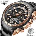 LIGE 2020 New Military Mens Watches Top Brand Luxury Automatic Mechanical Clocks Sport Watch For Man Tourbillon Wrist Watch Army