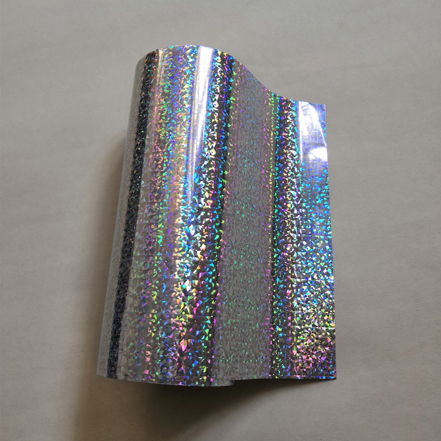Hot stamping foil holographic foil silver small broken flower pattern hot press on paper or plastic heat transfer film
