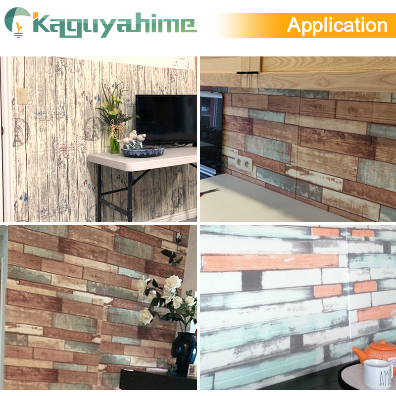 Kaguyahime 8pcs/lot 3D Decor Self-Adhesive Wallpaper Brick DIY Waterproof home Wall Stickers Decorative For Living Room Kitchen