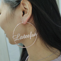 20mm-100mm Custom Hoop Earrings Customize Name Earrings Twist hoop earring Personality Earrings With Statement Words Hiphop Sexy