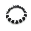 Men Women 8mm Lava Rock 7 Chakras Aromatherapy Essential Oil Diffuser Bracelet Braided Rope Natural Stone Yoga Beads Bracelet