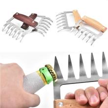 1 Pair Meat Shredder Claws Stainless Steel Bear Chicken Paws Separator Handler Food Forks Puller BBQ Kitchen Tools