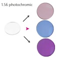 1.56 photochromic myopia sunglasses pink blue purple color film dimmed myopia resin eyeglasses prescription lenses for eyes