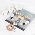 TYRY.HU Wooden Beads Beech Teether Beads Making Bracelet Pacifier Chain Accessories For Children Wood Tiny Rod Baby Teether toys