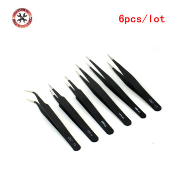 Anti Static Tweezers Stainless Steel Tweezers Set for BGA Work Repair Tool ESD-10,11,12,13,14,15