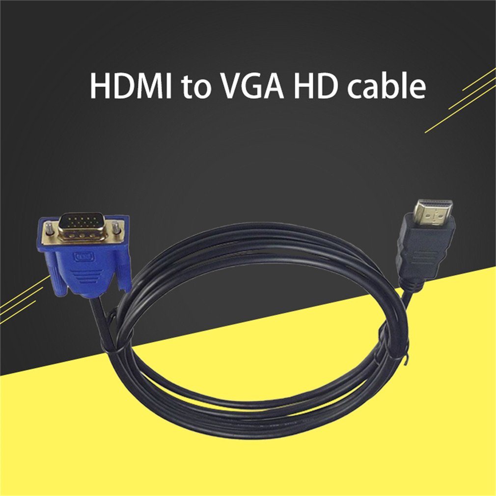 Bare Copper Wire Black Meshless Ring Double Magnetic Ring With Shock-proof Woven Mesh HDMI-compatible To Vga Hd Cable 1m