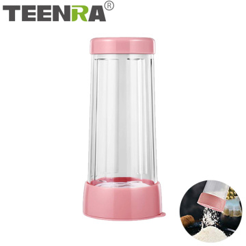 TEENRA 1Pcs Plastic Sieve Cup Powder Flour Sieve Rotate Convenient Durable Manual Flour Sieve Kitchen Baking Pastry Tools