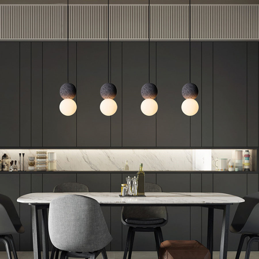 Thrisdar Nordic Design Cement Pendant Light Modern Creative Glass Hanging Lamp Dining Room Kitchen Restaurant Cafe Led Light G9