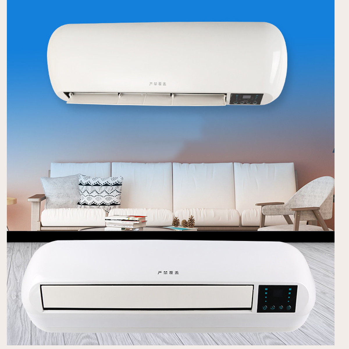 1500W 220V Wall-mounted Desktop Remote Control 3 Gear Air Heater Electric PTC Heating Machine Heater Warmer Living Room Winter