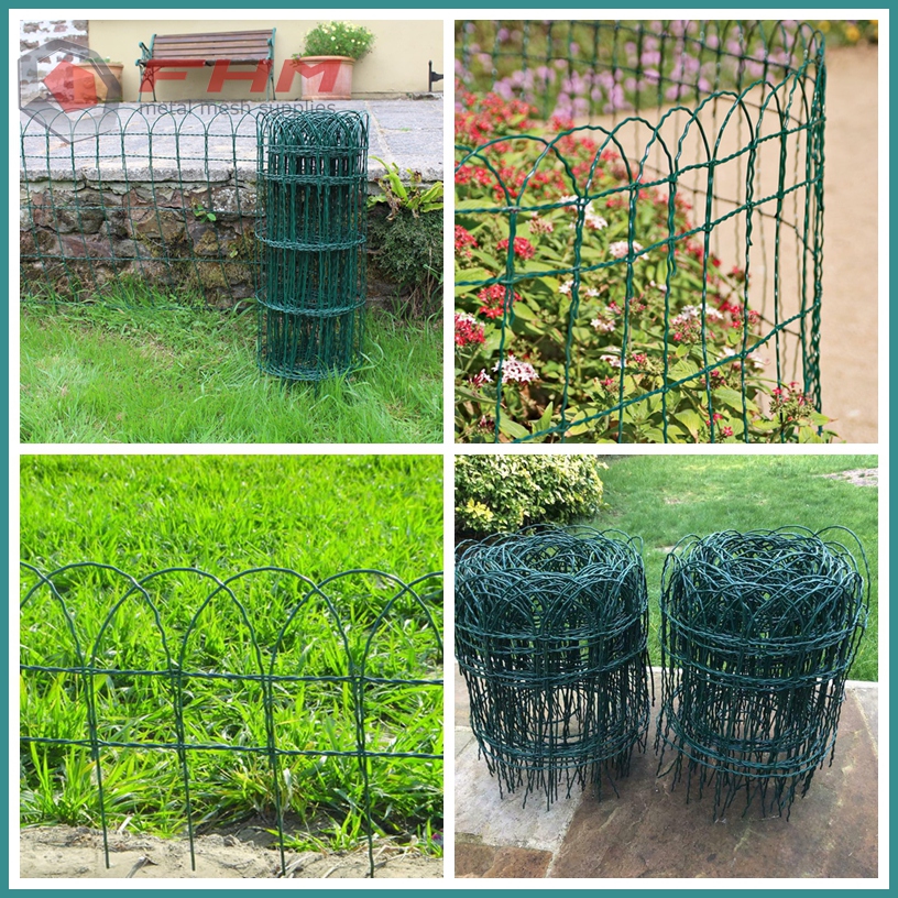 Green Garden Border Fence Scroll Top Rolled Fencing China Manufacturer