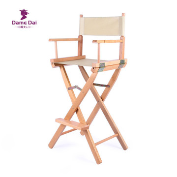 Bar Height Director Chair Natural/Black Frame with Cavans Garden Furniture Wooden Portable Folding High Director Chair Wood