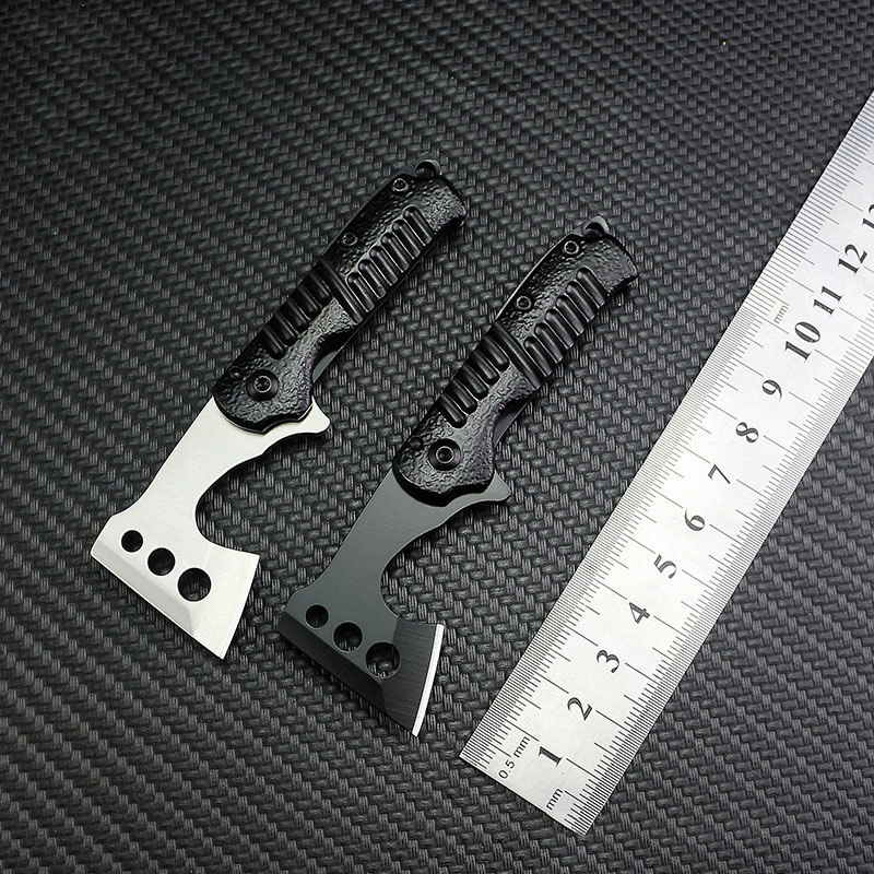 Dropship Stainless Steel Folding Knife Outdoor Camping Multifunctional Key Chain Knife Mini Axe Portable Self-defense Tool