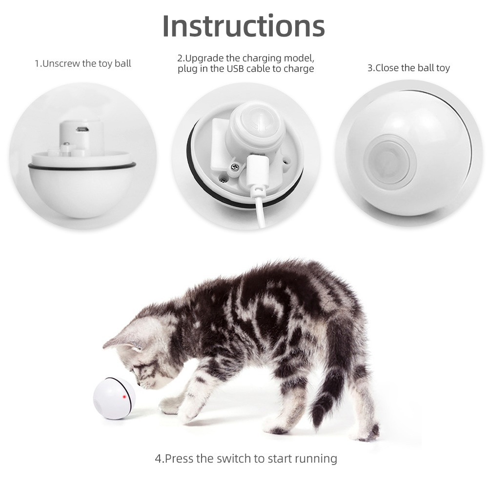 Electric Cat Toys Pet Interactive Toy Funny Interactive Rolling Ball LED Light Motion Activated Ball Pet Cat Toy Cat Pet Product