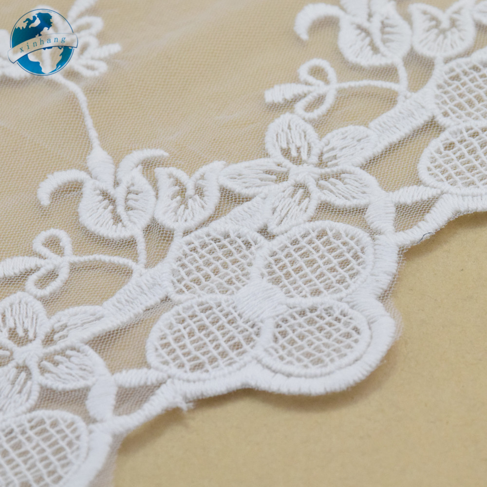 21cm width white lace cotton embroidery lace french lace ribbon fabric guipure diy trims warp knitting sewing Accessories#4126