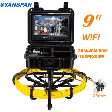 Pipe Inspection Video Camera 9 inch Wireless WiFi , SYANSPAN 23MM Drain Sewer Pipeline Industrial Endoscope support Android/IOS