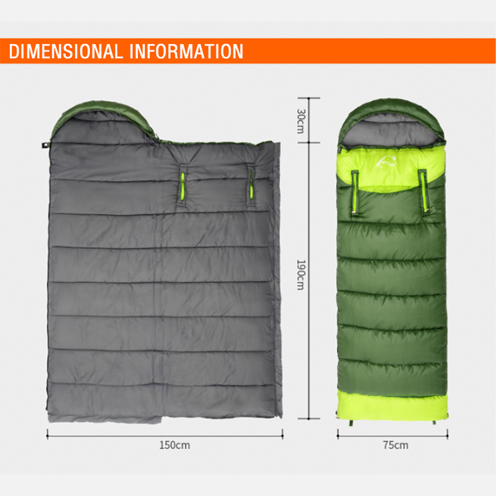 Waterproof Travel Zipper Sleeping Bags Outdoor Windproof Couple Envelope Backpacking Camping Bag for Outdoor Traveling Hiking