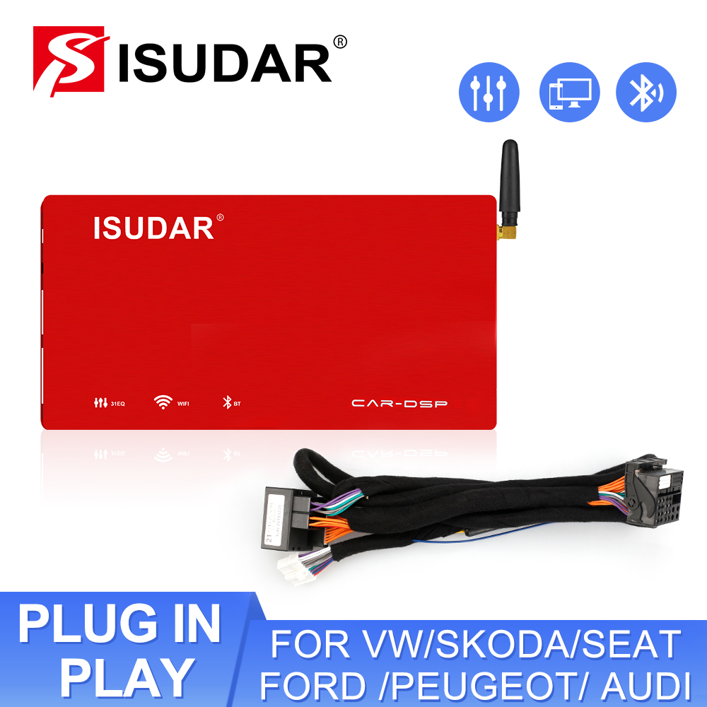 ISUDAR DA06 Car Amplifier DSP For VW/SKODA/SEAT/Ford/Audio/BMW/OPEL/Peugeot Auto Digital Audio Processor 1200W BT AB Class