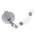 Retractable Pull Key Ring ID Badge Lanyard Name Tag Card Holder Recoil Reel Belt Clip Metal Housing Metal Covers