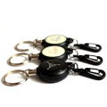 1pcs Fly Fishing Tackle Boxes Retractor Tools Badge Holder Retractable Key Chain Ring Reel Carabiners Clip Steel Wire Cord Pesca