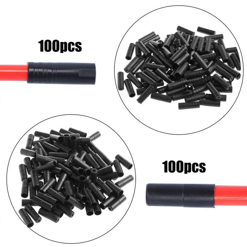 100Pcs MTB Bike Bicycle Shift/Brake Cap 4/5mm Plastic Cable Caps Brake Gear Outer Cable End Caps Tips Crimps Bicycle Cable Cover