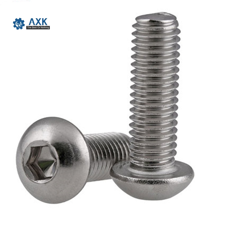 Socket Button Head Screw Bolt Stainless Steel 304 Hex Machine Stainlness High Quality Service Pan Mushroom Hexagon 50pcs M2
