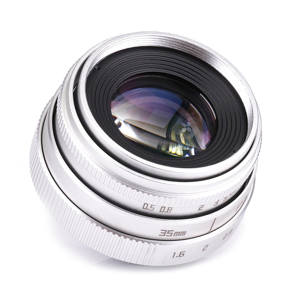 Silver Mini 35mm f/1.6 APS-C CCTV Lens+adapter ring+2 Macro Ring+lens hood for SONY NEX E-Mount Mirroless Camera