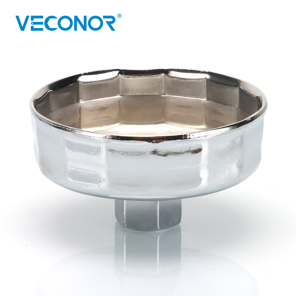 Veconor 1/2" Square Dr. Steel 90mm-91mm Oil Filter Wrench Cap Housing Tool Remover 15 Flutes Universal For TOYOTA BLUEBIRD