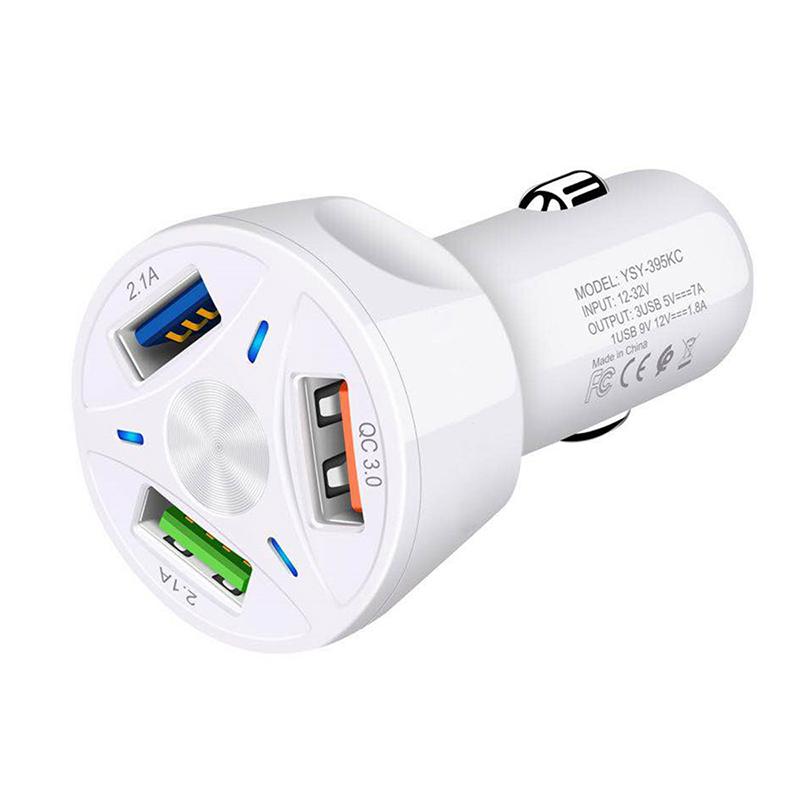12v-24v Car Cigarette Lighter Charge Adapter Auto Quick Charge Splitter QC3.0 Car Charger 3 USB Phone Charge Port Fast Charging