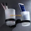 Free shipping Fashion toothbrush holder,Black color ,Double cup, Bathroom cup holder bathroom set-wholesale YT-13608-H