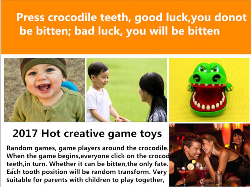 Creative Parent child interaction toy green Bite finger alligator extract a tooth classic child game practical joke toy