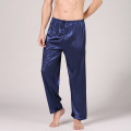 Men's solid color silk pajama pants long simulation silk pants casual home clothes see through silk underwear men men sleepwear