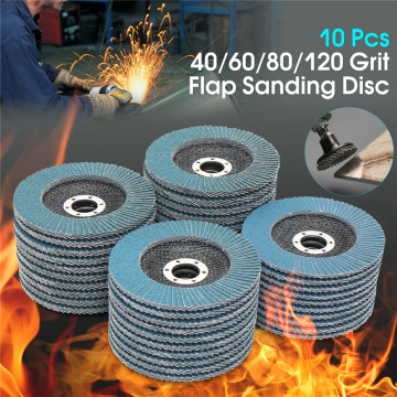 10PCS 125mm Professional Flap Discs 5 Inch Sanding Discs 40/60/80/120 Grit Grinding Polishing Wheels Blades For Angle Grinder