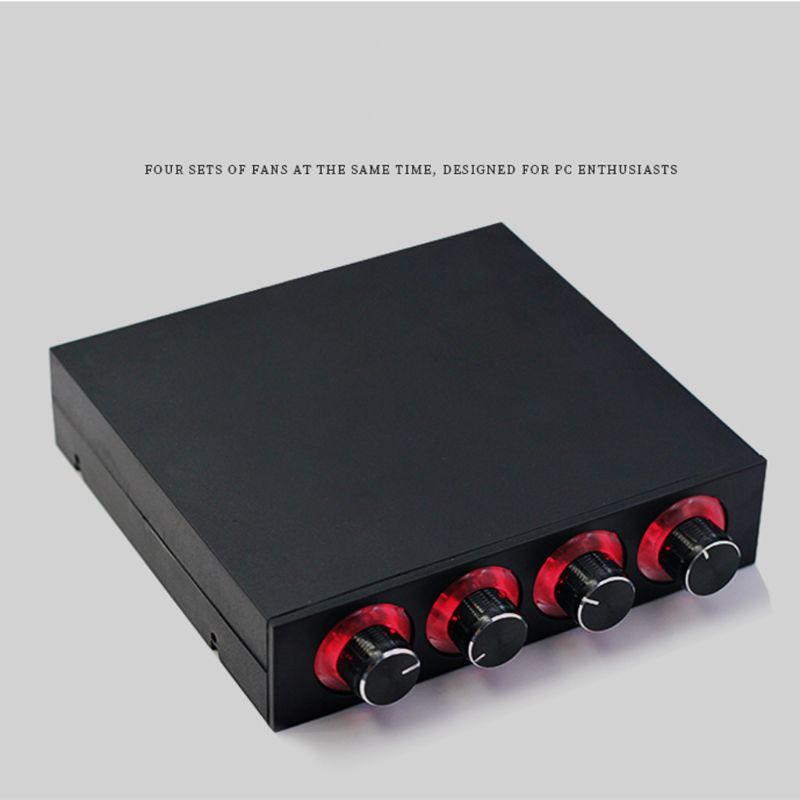 3.5inch PC HDD 4 Channel Speed Fan Controller with Blue/Red LED Controller Front Panel For Computer Fans X6HA