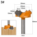 1pc 8mm Shank Double Arc Flutle Ball Head Router Bit Professional Grade Round Over Wood Router Bit Woodworking Engraving Cutter