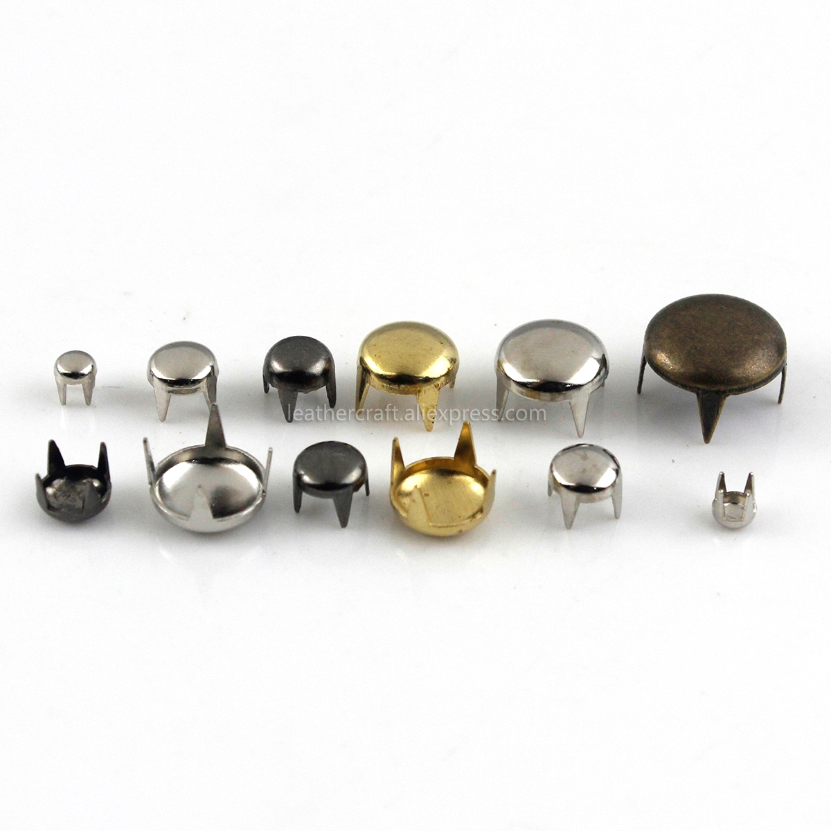100sets 2-6mm Metal Round Cap Claw Rivets Studs Leather Craft Bag Belt Garment Shoes Collar Decor Accessories 13 Sizes