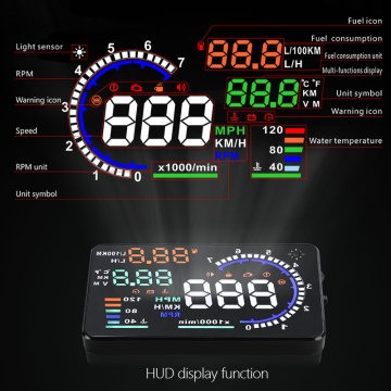 A8 OBD2 Gauge Head Up Display Car Hud On-board Computer Auto Digital Speedometer Car Electronics Windshield Speed Projector