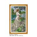 Garden picking the flower and smelling flower girl series count and stamping cross stitch 14CT11CT embroidery kit needlework kit