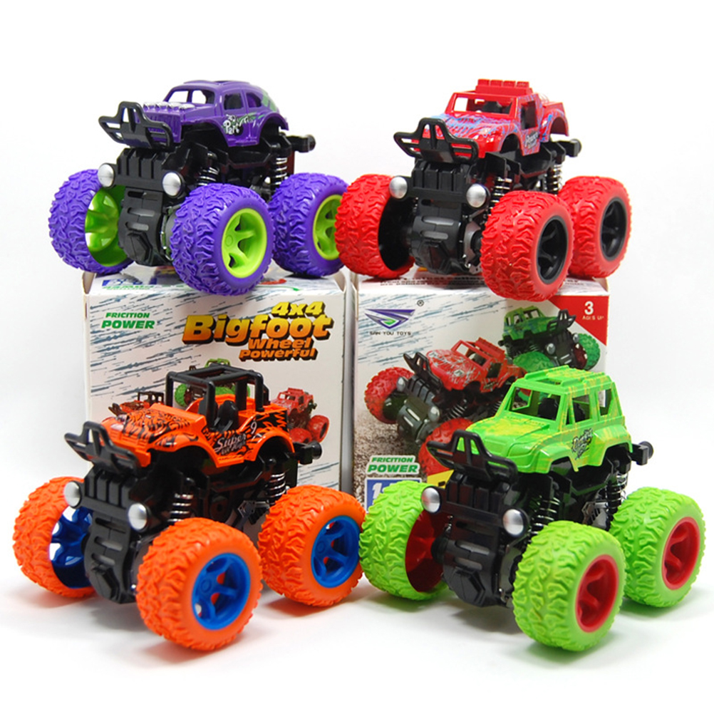 Mini Pull Back Inertia Truck Toy Friction Pull Back Toy Four Drive Monster Truck Children'S Toys