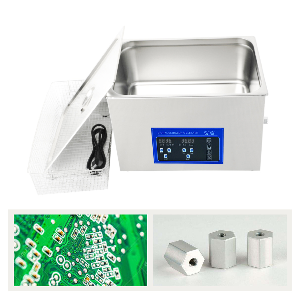 Digital Ultrasonic Cleaner 600W Heat Set Clinic Ultrasound Cleaning Machine Dental Engine Parts Oil Remove Stainless Bath 40KHZ