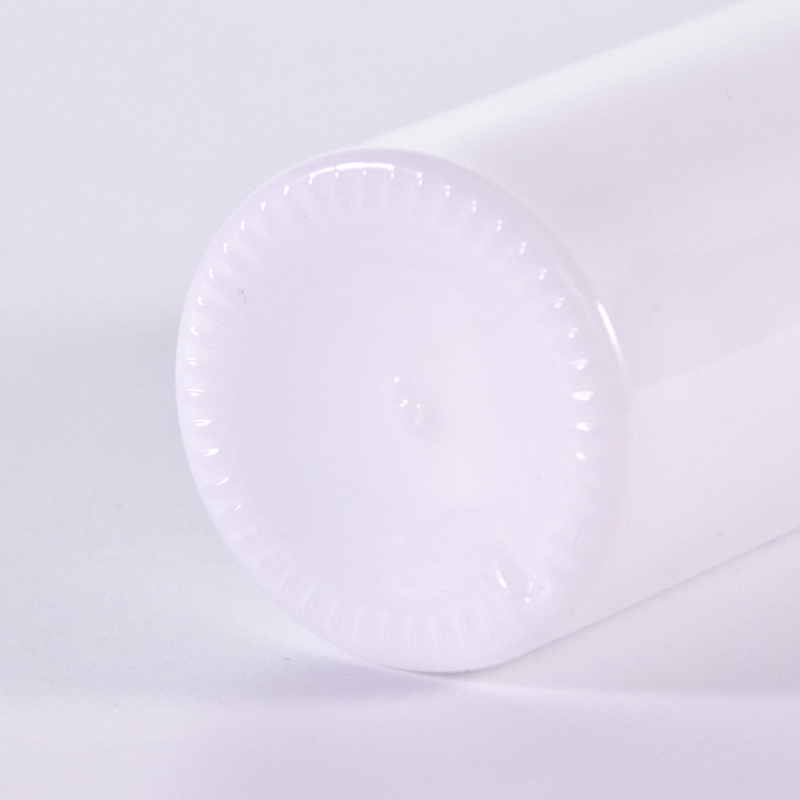 Flat Shoulder Opal White Glass Bottle with Lotion Pump5