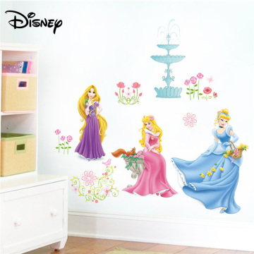 Disney Sticker Kids Room Bedroom Bedside Sticker Removable Princess Cartoon Girl Decorative Sticker