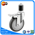 5inch PU Expandable Stem Full Braked Caster Wheels