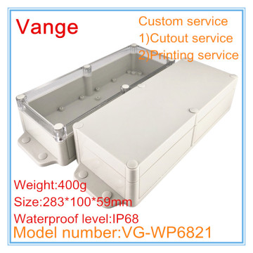 1pcs/lot IP68 waterproof junction enclosure 283*100*59mm wall-mounted ABS plastic project enclosure box for electronics module