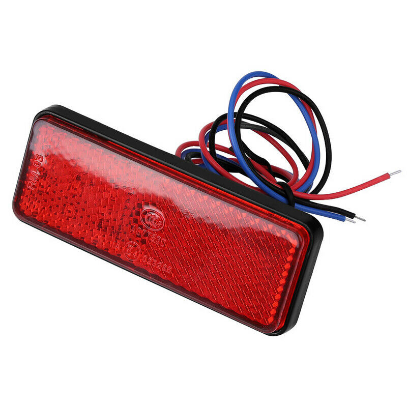 Motorcycle Truck ATV 24LED Rectangle Reflector Tail Brake Stop Light Lamp Red Motor Home Trailer Stop Signal
