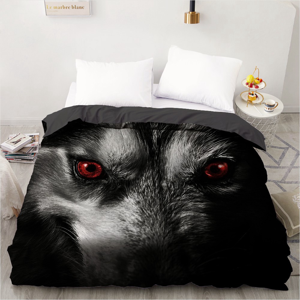 3D HD Digital Printing Custom Duvet Cover,Comforter/Quilt/Blanket case Queen King Bedding 140X200,Bedclothes Animal wolf eye